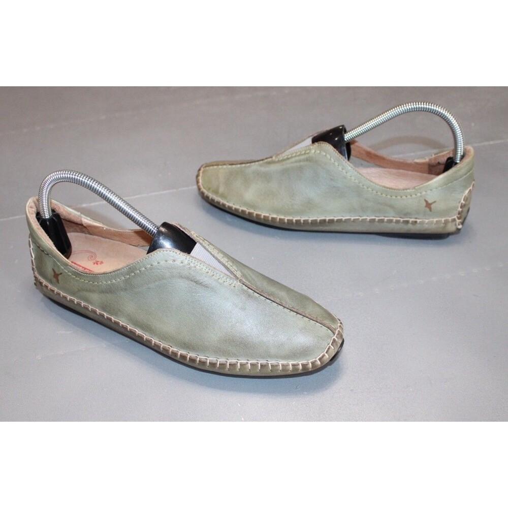 PIKOLINOS Spain Olive Green Leather Slip On Loafers Women’s EU 40 US 9 - 9.5